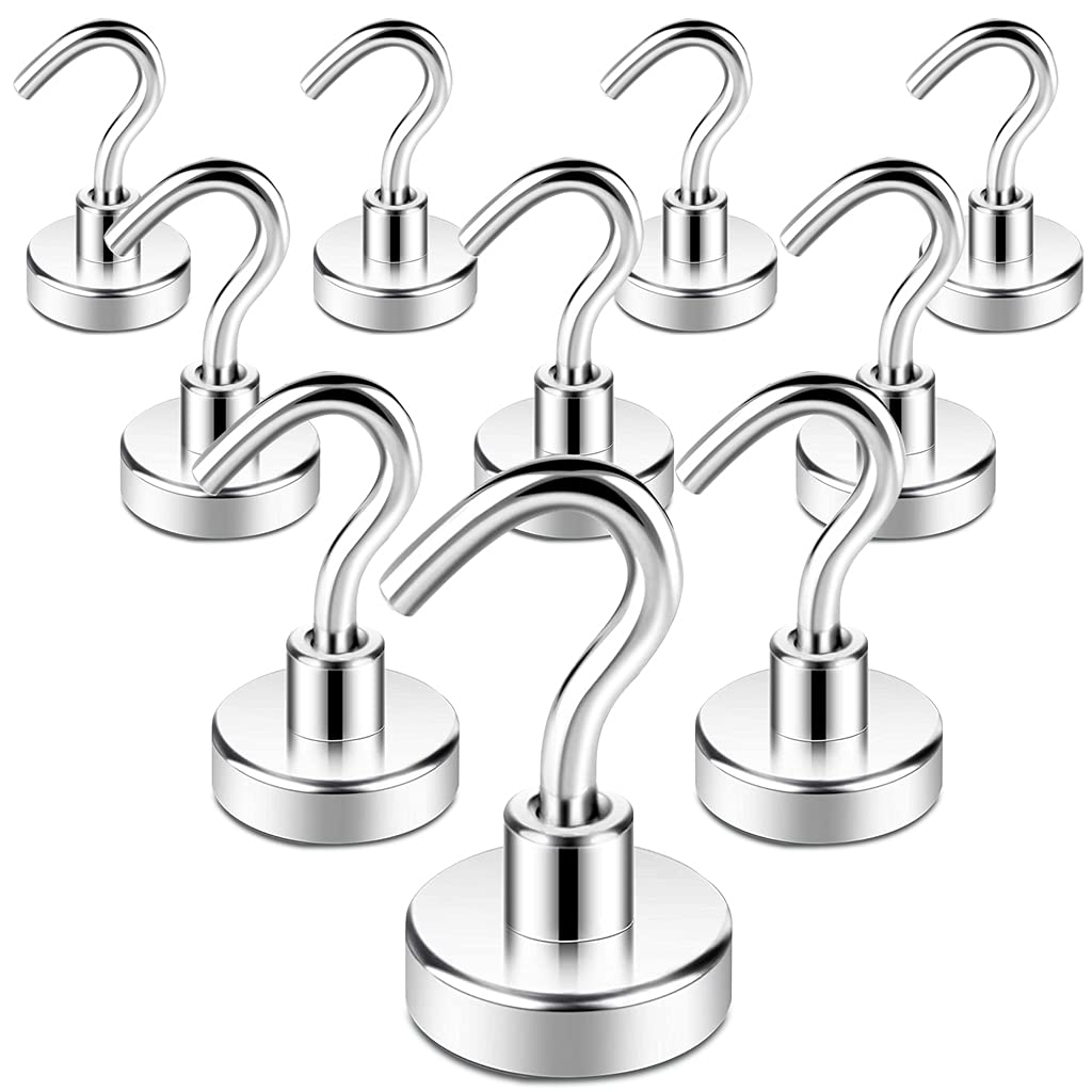 HASTHIP Neodymium Magnets Powerful Hooks, 6KG (13LBS) Magnets Hook for Fridge, Heavy Duty Hook for Ceiling, Hanger Hook for Towel, Cup, Wall (White, Pack of 10) HASTHIP Neodymium Magnets Powerful Hooks, 6KG (13LBS) Magnets Hook for Fridge, Heavy Duty Hook for Ceiling, Hanger Hook for Towel, Cup, Wall (White, Pack of 10)